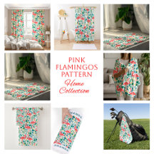 Pink Flamingos and Tropical Leaves Patter