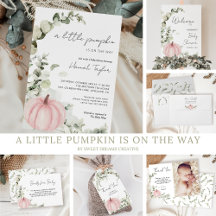 A Little Pumpkin is on the Way Pink Baby Shower