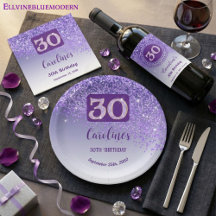 Vibrant Purple Glitter   30th Birthday