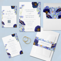 Blue Modern Wildflower Wedding Suite