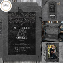Gothic Black Raven & Black Roses Wedding
