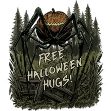 Free Halloween Hugs Spooky Spider and Pumpkin Gree