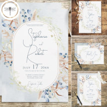 Blue Dried Boho Flowers Wedding Suite