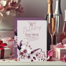 Delicate Floral Birthday Invitation for Women 