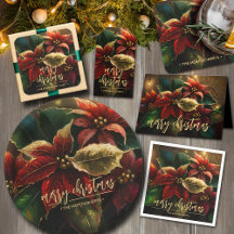 DARK POINSETTIAS CHRISTMAS HOLIDAY COLLECTION