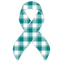 Oral Cancer Awareness Plaid, Teal Ribbon
