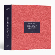 Holiday Recipe Binder Kit   Vintage Red Floral