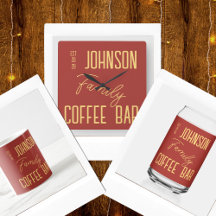 Family Name Home Coffee Station Retro Typography 