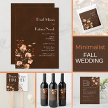 Fall in Love - Rustic Brown Burnt Orange Floral