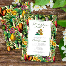 Retro Fruit and Flower Garden