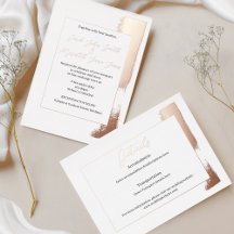 Textured paint stripe modern wedding invitations
