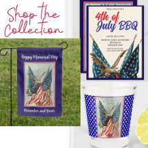 Vintage Eagle and American Flags USA Holidays