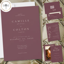 Elegant Burgundy Wine Minimalist Wedding