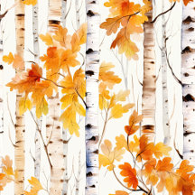 Watercolor Birch Trees Pattern