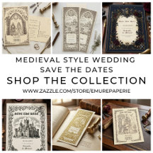 Medieval Style Wedding Save The Dates