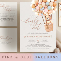 Bear Balloons PINK & BLUE