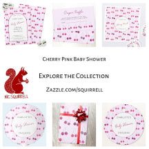 Cherry Sweet Pink Baby Shower Invitations Supplies