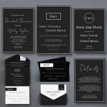 Elegant Simple Black And White Monogram Collection