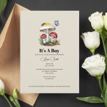 Mushrooms & Insects Woodland Boy Baby Shower