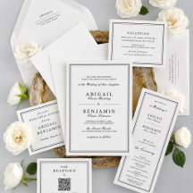 Elegant Black & White Minimalist Monogram Wedding 