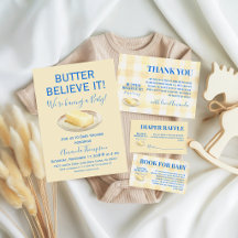 Butter Yellow Gingham Blue Boy Baby Shower