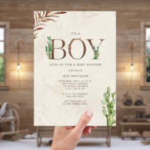 Cactus Leather Wild West Boy Baby Shower
