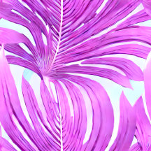 Tropical Pink Palm Tree Leaves Pattern