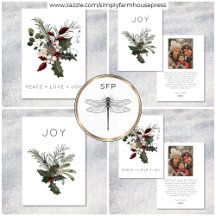 Minimal Modern Rustic Christmas Love Peace Joy