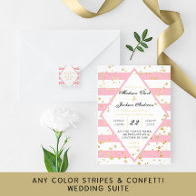 Any Color Background Stripes with Gold Confetti