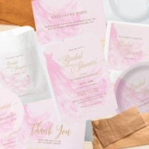 Elegant Soft Pink Wedding Dress Bridal Shower