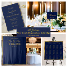 Till Forever - Navy Simple Elegance Luxe Gold Edge