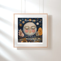 Celestial Moon Kids Custom Name Sweet Dreams