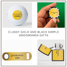 Classy Gold and Black Simple Groomsmen Gifts