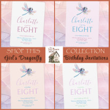 Watercolor Dragonfly Girl Birthday Party Supplies