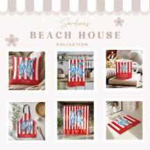 Personalized Family Nautical Red Sardine Stripes