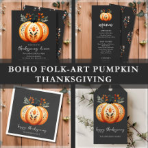 Boho Folk Pumpkin Thanksgiving Collection