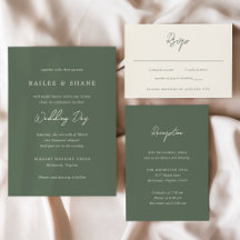 Simple Typography Modern Wedding Invitation Suite