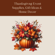 Thanksgiving Pumpkin with Fall Leaves