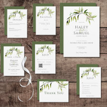 Greenery Bough Wedding Suite Cards