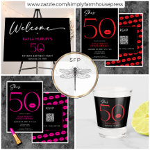 Modern Minimal Lips She's Fifty Birthday