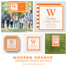 Modern Orange - Monogram Stripes and More