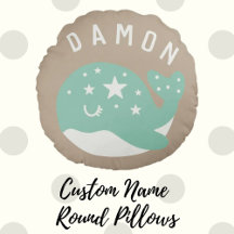Custom Name Round Pillows Kids