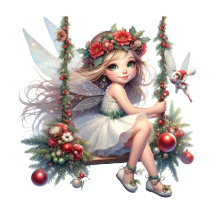 Beautiful Watercolor Christmas Fairy 