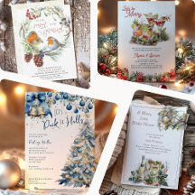 Christmas Bridal Shower Invitations
