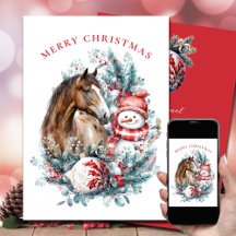 Horse and snowman Christmas