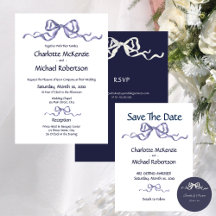 Elegant Ribbon & Bow Wedding Invitation Collection
