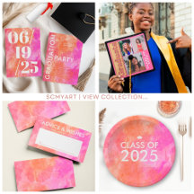 Modern Pink and Orange Graduate Student Graduation