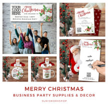 Merry Christmas Business Party Supplies and Decor