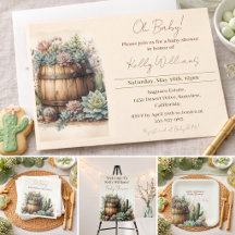 Rustic Succulents & Cacti Baby Shower Party Range