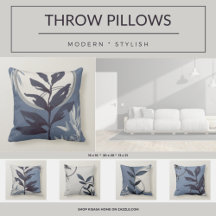 Pillows   Blue & Gray Watercolor Designs